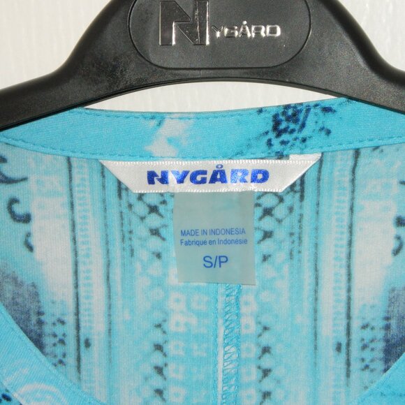 2 for/$40 Nygard Blue Half Button Up Pull Over 3/4 Sleeves Long Tunic Size Small - Picture 7 of 16